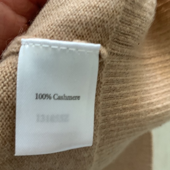 Pure collection‎ cashmere size 8/10 luxury Cozy Tan Turtleneck Sweater High-Low - Picture 9 of 9
